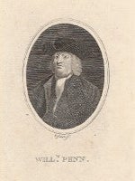 Item #11467 Portrait of William Penn (Full bust, slightly to left, in wide-brimmed hat and white...