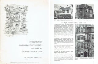 Item #11812 Evolution of Masonry Construction in American Architectural Styles. Architectural...