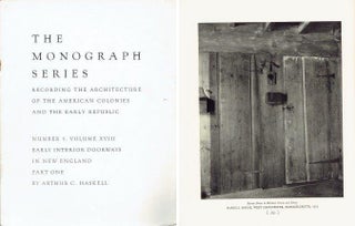 Item #12641 Early Interior Doorways in New England Part One (Monograph Series Number 5, volume...