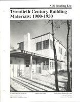 Item #14786 Annotated Bibliographies from the NPS - Twentieth Century Building Materials...