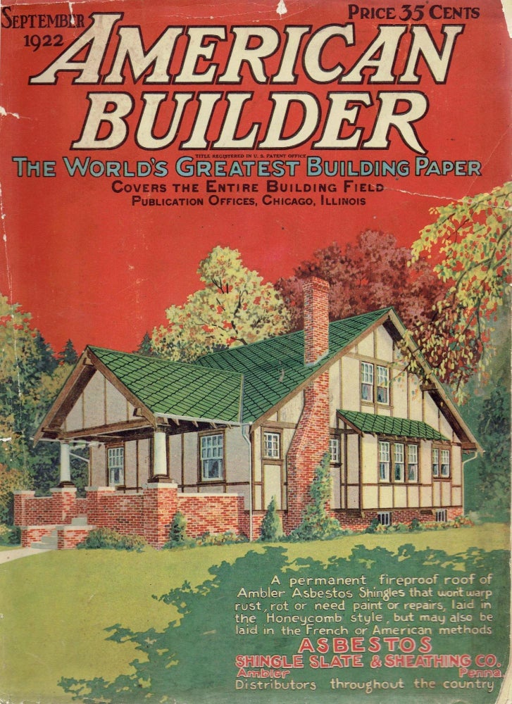 Item #16651 American Builder, the World's Greatest Building Paper, With 16 Home Designs in Colors, November 1927, Vol. 44, 45.