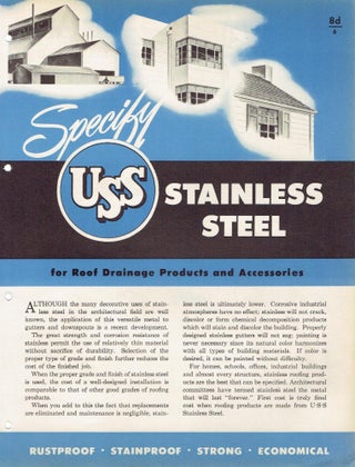 Item #16907 Specify USS Stainless Steel for Roof Drainage Products and Accessories. Roofing,...