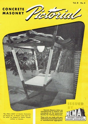 Item #17381 Concrete Masonry Pictorial, Vol. 8, No. 4. Masonry, National Concrete Masonry...