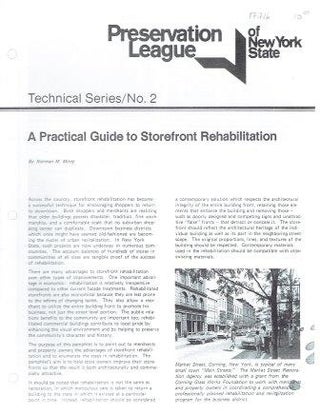 Item #17716 A Practical Guide to Storefront Rehabilitation. Restoration, Norman M. Mintz