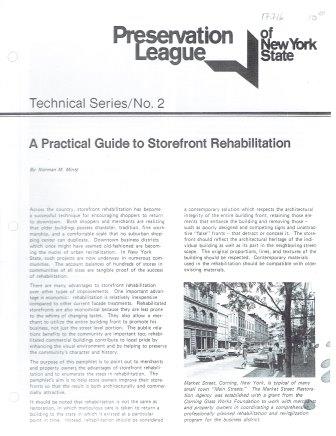 Item #17716 A Practical Guide to Storefront Rehabilitation. Restoration, Norman M. Mintz.