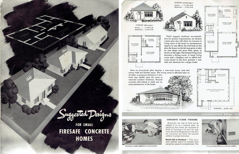 Item #17772 Suggested Designs for Small Firesafe Concrete Homes. Concrete, Cement.