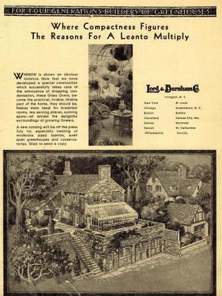 Item #18020 10 Greenhouse Designs by Lord & Burnham (on loose sheets). Building as Envelope,...
