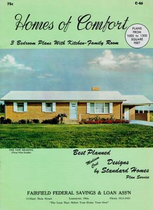 Item #18032 Homes of Comfort, 3 Bedroom Plans With Kitchen-Family Room, C-46. Pattern Book,...