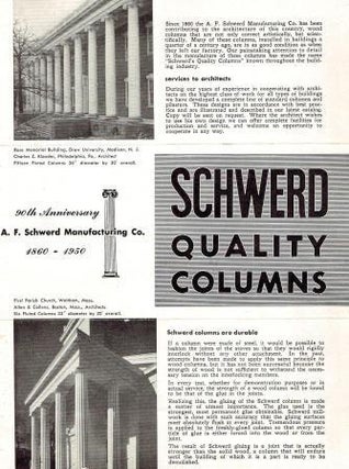 Item #18287 2 Schwerd Trade Pamphlets - 1) Schwerd Quality Columns; 2) Turned Wood Posts &...