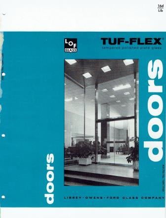 Item #18352 Tuf-Flex tempered polished plate glass doors; A.I.A. File No. 16-N-1960. Glass, Libbey-Owens-Ford Glass Company.