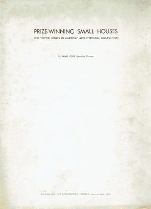 Item #18606 Prize-Winning Small Houses - 1931 "Better Homes in America" Architectural...