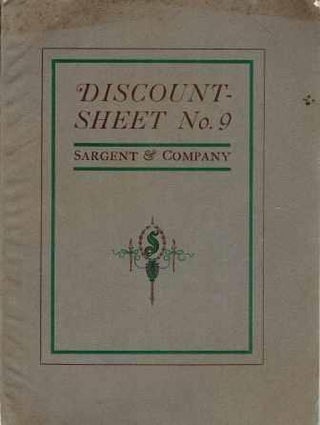 Item #19184 Sargent & Company's Condensed Price List and Discount Sheet No. 9. Hardware, Sargent,...