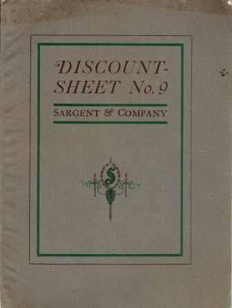 Item #19184 Sargent & Company's Condensed Price List and Discount Sheet No. 9. Hardware, Sargent, Company.