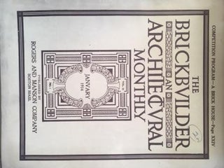 Item #19706 The Brickbuilder and Architectural Monthly, 9 issues, 1912-1915. Brick, Rogers,...