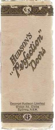 Item #19830 Hudson's "Perfection" Doors, Catalog No. 60. Doors, George Hudson Limited