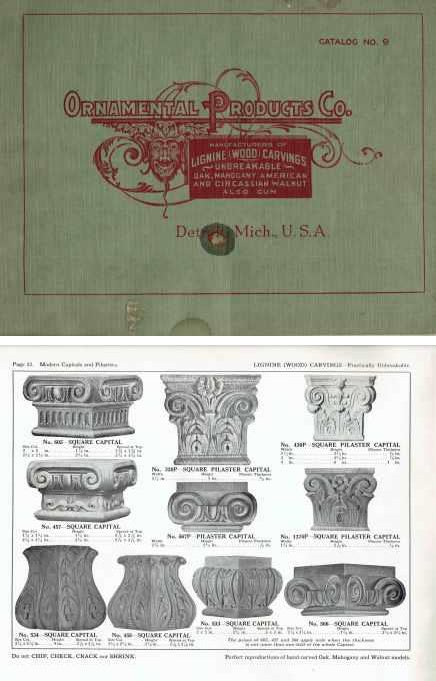 Item #19834 Ornamental Products Catalog Lignine Wood Carvings Catalog No. 9. Wood, Ornamental Products Co.