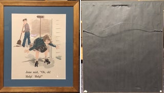 Item #20102 Framed Illustration from "Sally, Dick and Jane" Children, Richard Wiley