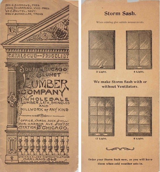 Item #21116 Catalogue and Pricelist: Wholesale Lumber, Lath, Shingles and Millwork of Any Kind. Wood, South Chicago, Calumet Lumber Company.