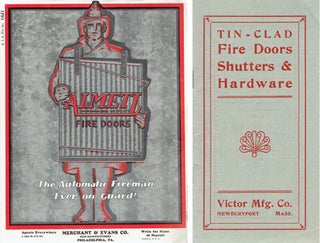 Item #21224 Two Advertising Pamphlets for Fire Doors. Doors, Merchant, Evans Co., Victor...