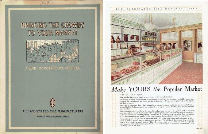 Item #21654 Bringing the Crowds to your Market: A Book for Progressive Butchers. Tiles, Pottery.