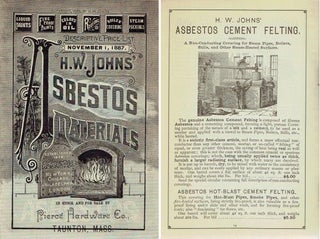 Item #22099 H. W. Johns' Asbestos Materials Descriptive Price List November 1, 1887; Liquid...