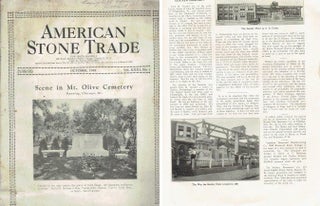 Item #22214 American Stone Trade, October 1930; Vol. XXXI, No. 3. Stone, Fred K. Irvine, Publisher
