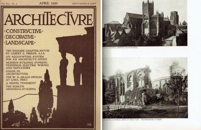 Item #22408 Architecture April 1920; Vol. XLI No. 4. Architecture, Charles Scribner's Sons.