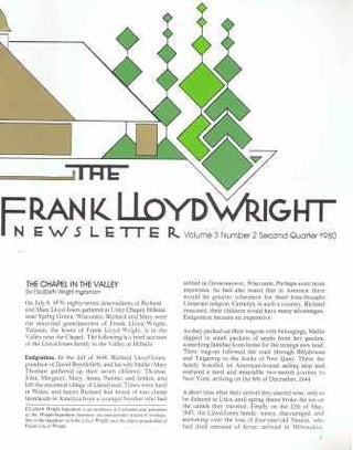 Item #2247 The Frank Lloyd Wright Newsletter Vol 2 - Vol 5, complete, including the elusive "Oak...