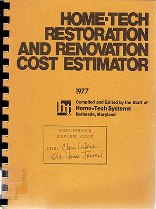 Item #23797 Home-Tech Restoration and Renovation Cost Estimator. Building Trades, Home-Tech Systems