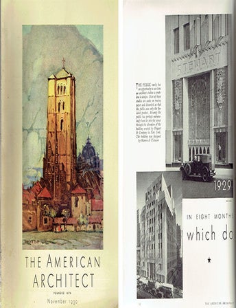 Item #23877 The American Architect: 4 issues 1924-1930. Architecture, Benjamin Franklin Betts.