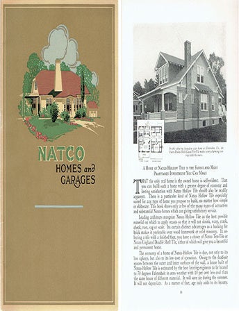 Item #23914 NATCO Homes and Garages; Typical Homes and Garages of NATCO Hollow Tile. Masonry, National Fire Proofing Company.