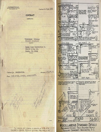 Item #23980 Contract for Construction of the Post Office in Ipswich, Massachusetts. Building Specifications, Bergen Essex Construction Company.