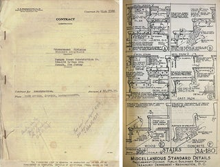 Item #23980 Contract for Construction of the Post Office in Ipswich, Massachusetts. Building...